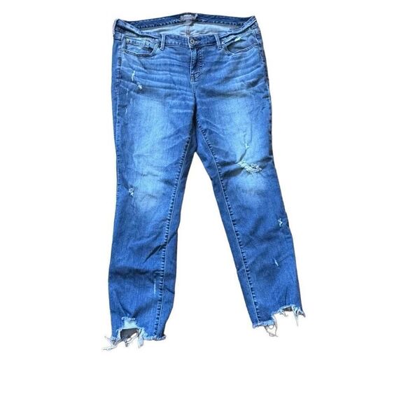 Torrid Blue Distressed Skinny Jeans - Picture 1 of 3